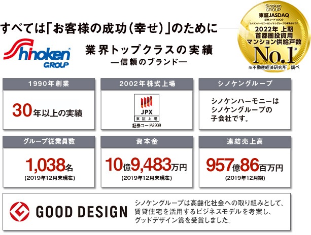 すべては「お客様の成功(幸せ)」のために 業界トップクラスの実績 信頼のブランド